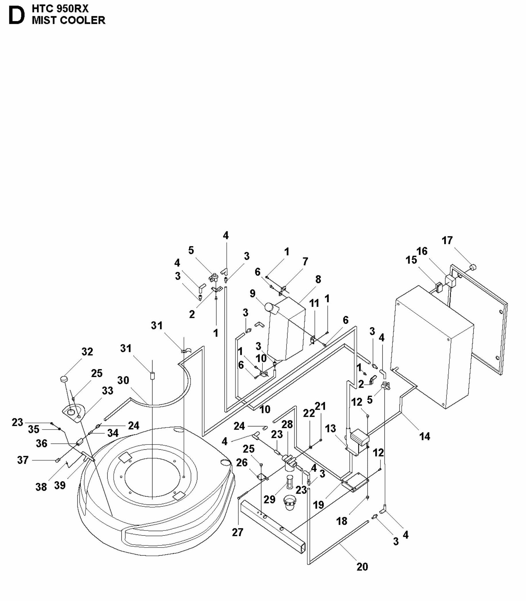 HTC 950 RX Mist Cooler Assembly Parts