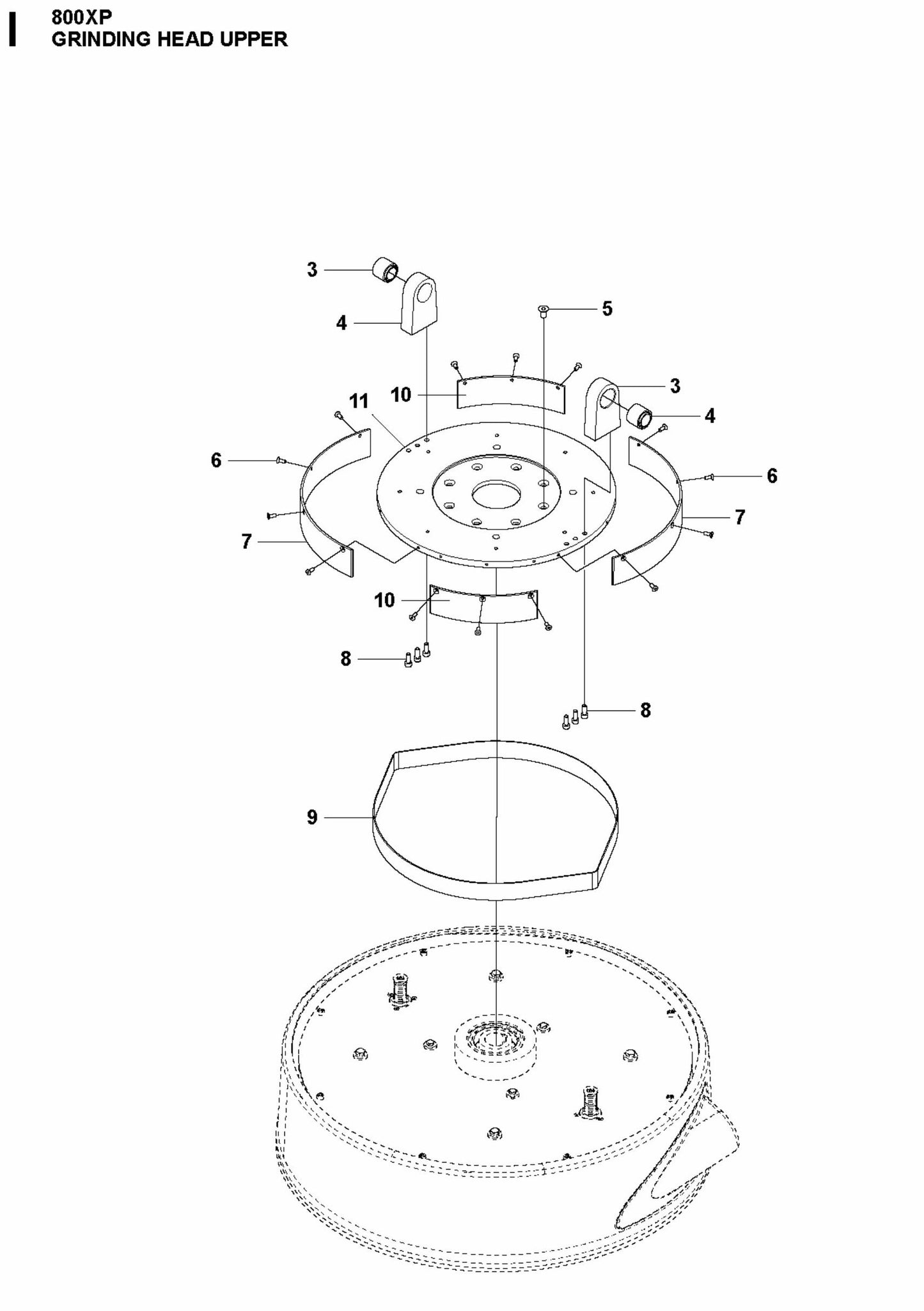 HTC 800 XP Grinding Head Upper Assembly Parts