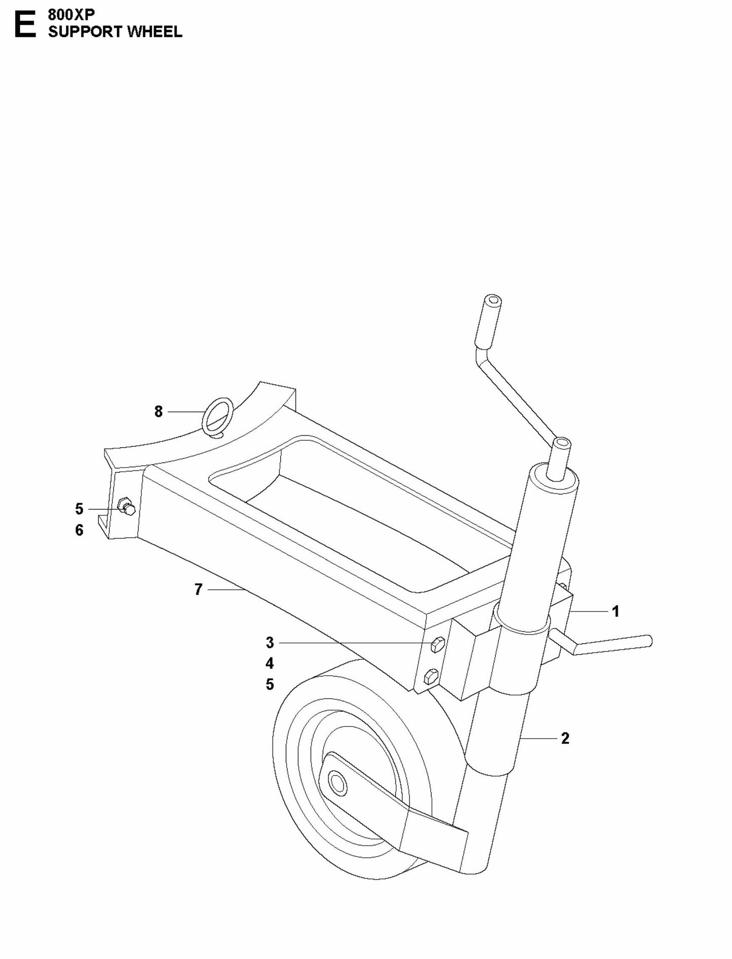 HTC 800 XP Support Wheel Assembly Parts