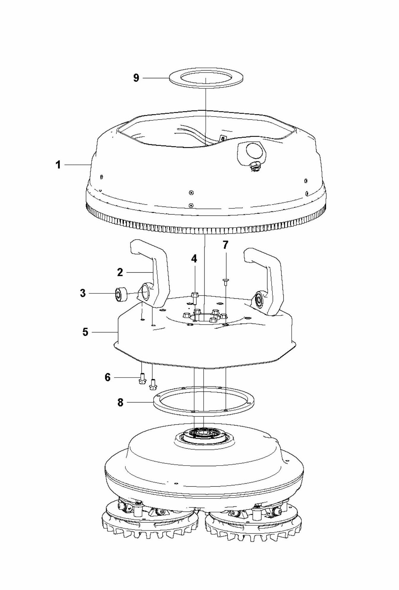 HTC T5 (2.2 kW) Grinding Cover Assembly Parts