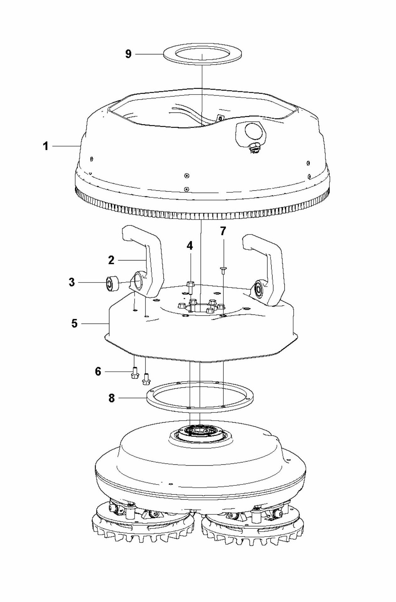 HTC T5 (4 KW) Grinding Cover Assembly Parts