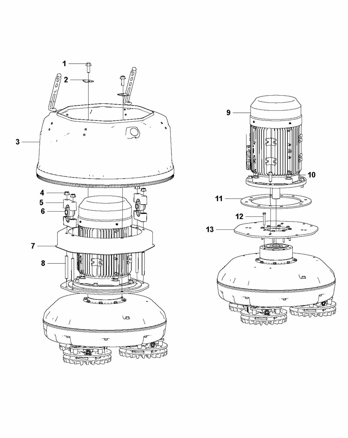 HTC T6 Motor And Cover Assembly Parts
