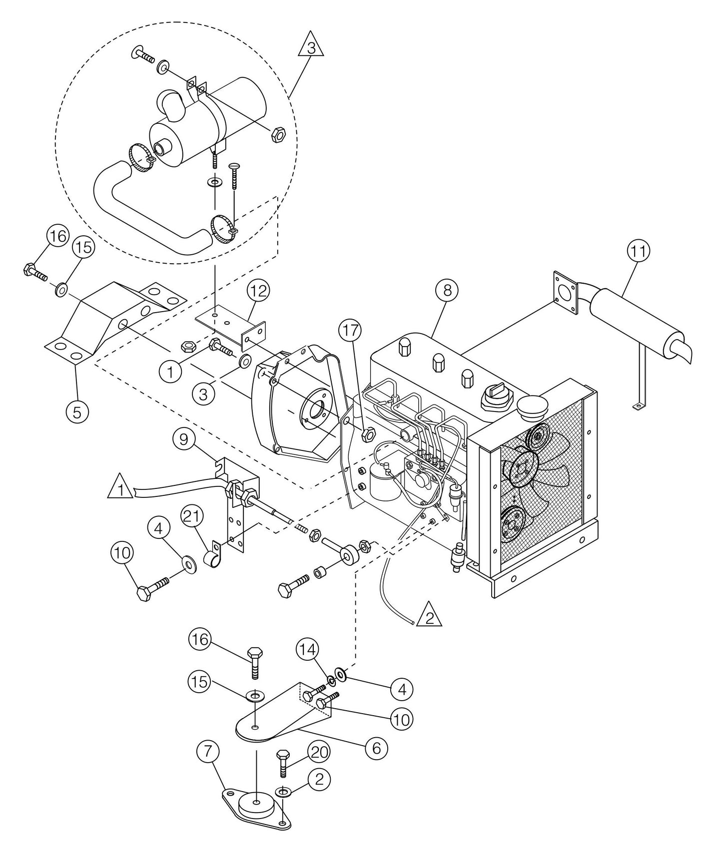 HTH-Series Engine (Kubota) Assembly-1 Parts By Multiquip Whiteman
