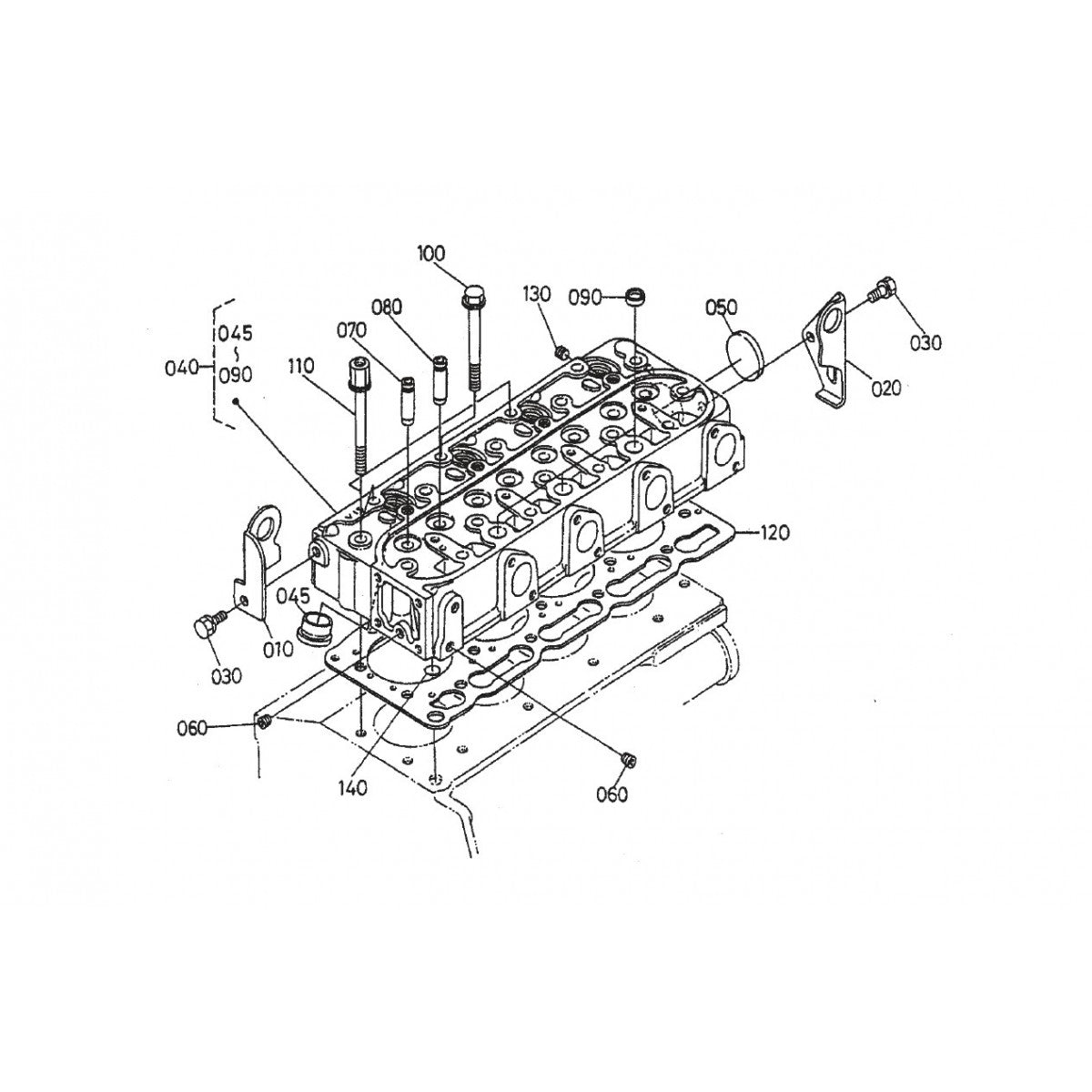 HTH44T KUBOTA V-1505— Cylinder Head Assembly Parts By Multiquip Whiteman