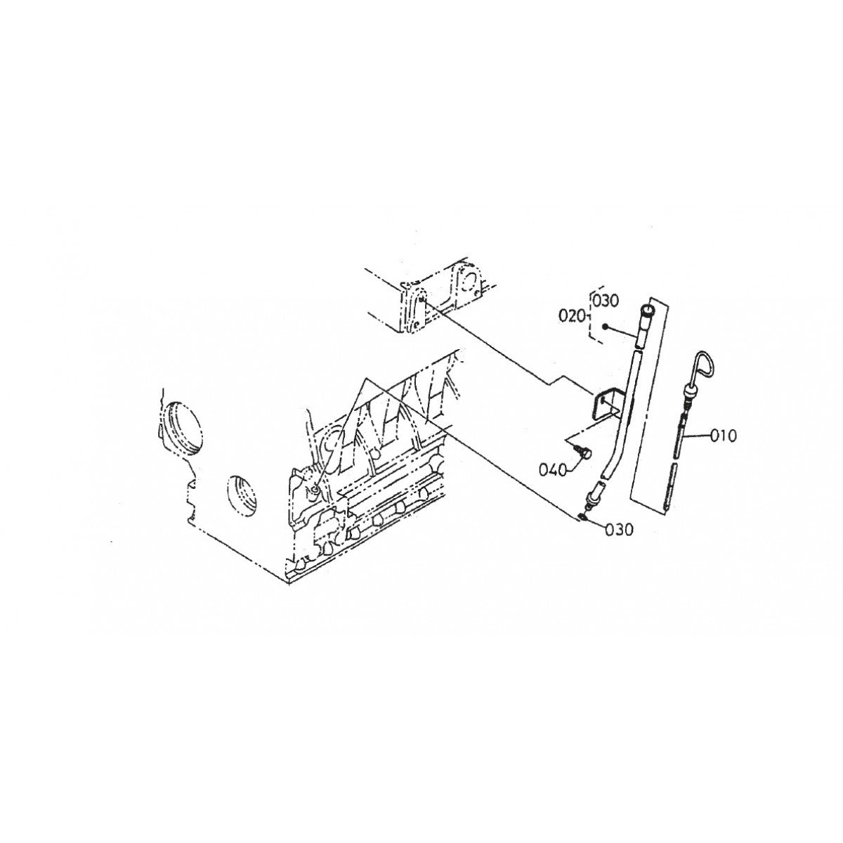 HTH44T KUBOTA V-1505— Dipstick And Guide Assembly Parts By Multiquip Whiteman