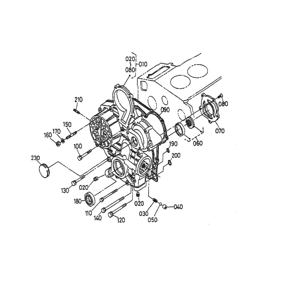 HTH44T KUBOTA V-1505— Gear Case Assembly Parts By Multiquip Whiteman