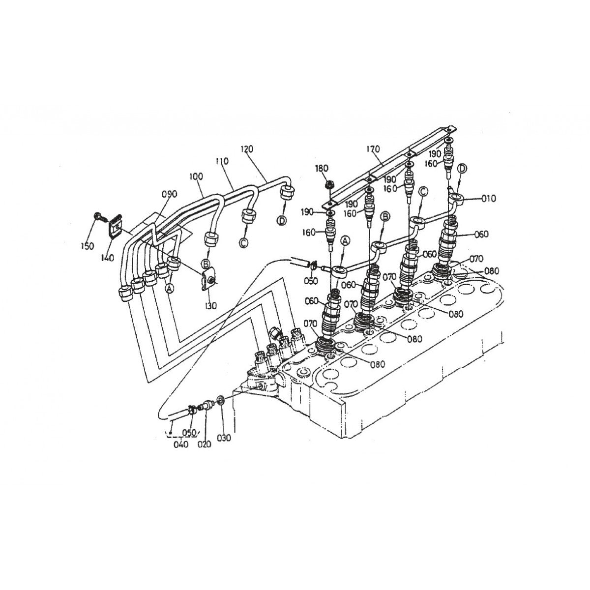 HTH44T KUBOTA V-1505— Nozzle And Glow Plug Assembly Parts By Multiquip Whiteman