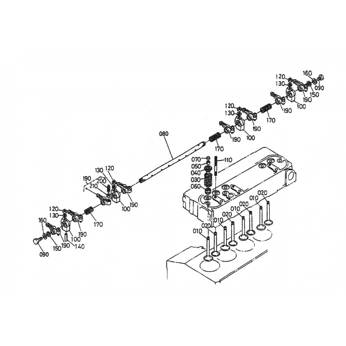 HTH44T KUBOTA V-1505— Valve And Rocker Arm Assembly Parts By Multiquip Whiteman