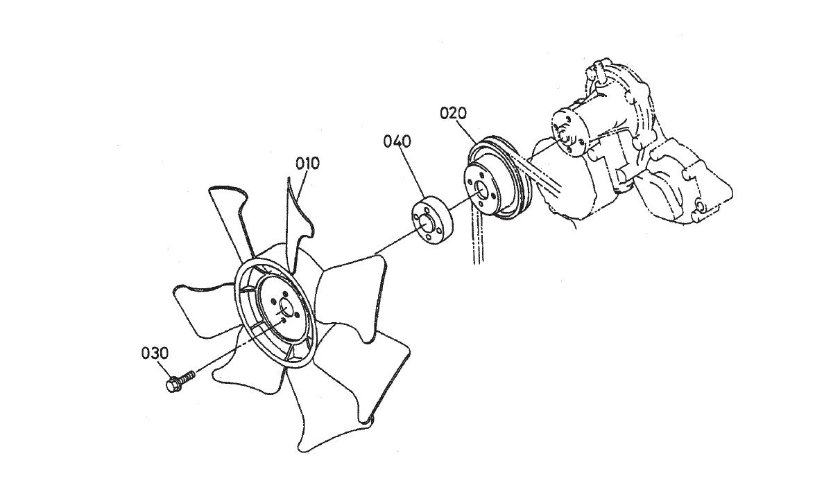 HTH44T KUBOTA V-1505— Fan Assembly Parts By Multiquip Whiteman