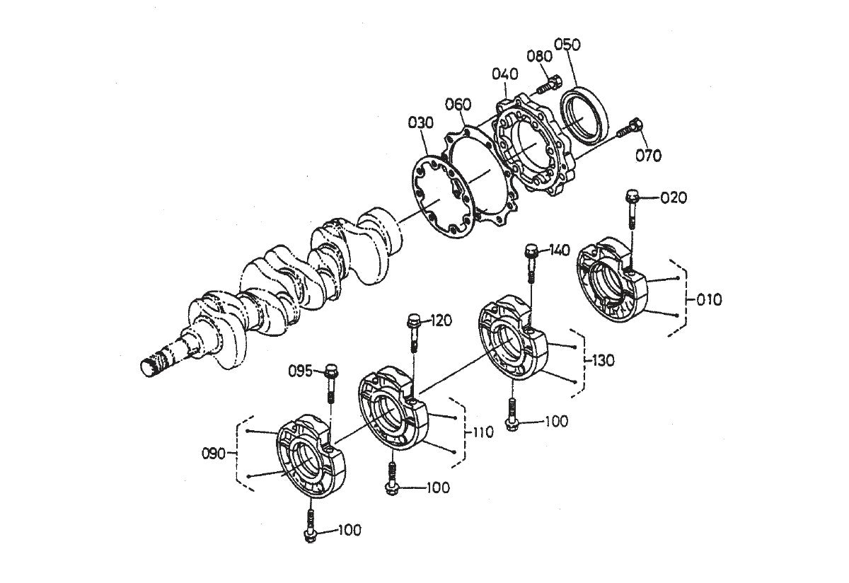 HTH44T KUBOTA V-1505— Main Bearing Case Assembly Parts By Multiquip Whiteman