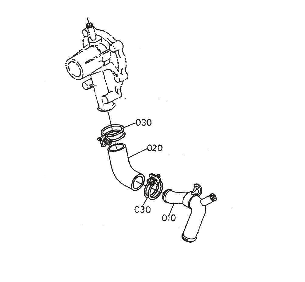 HTH44T KUBOTA V-1505— Water Pipe Assembly Parts By Multiquip Whiteman