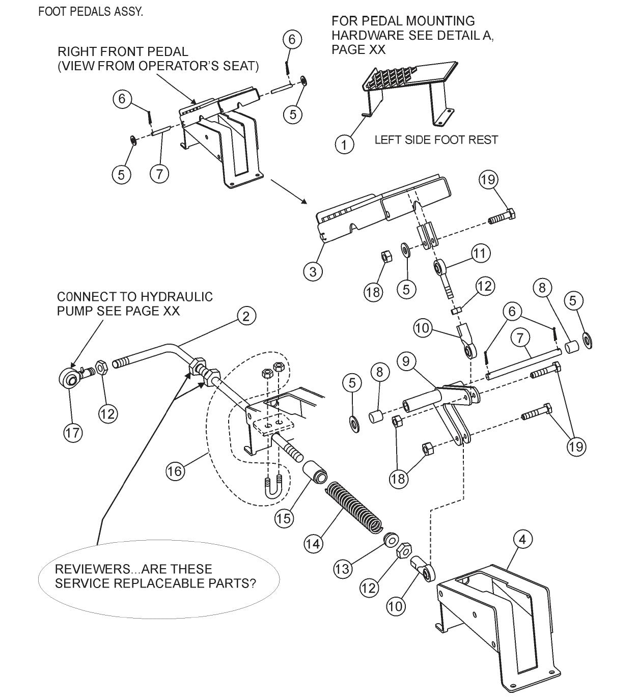 HTH44T— Foot Pedals Assembly Parts By Multiquip Whiteman