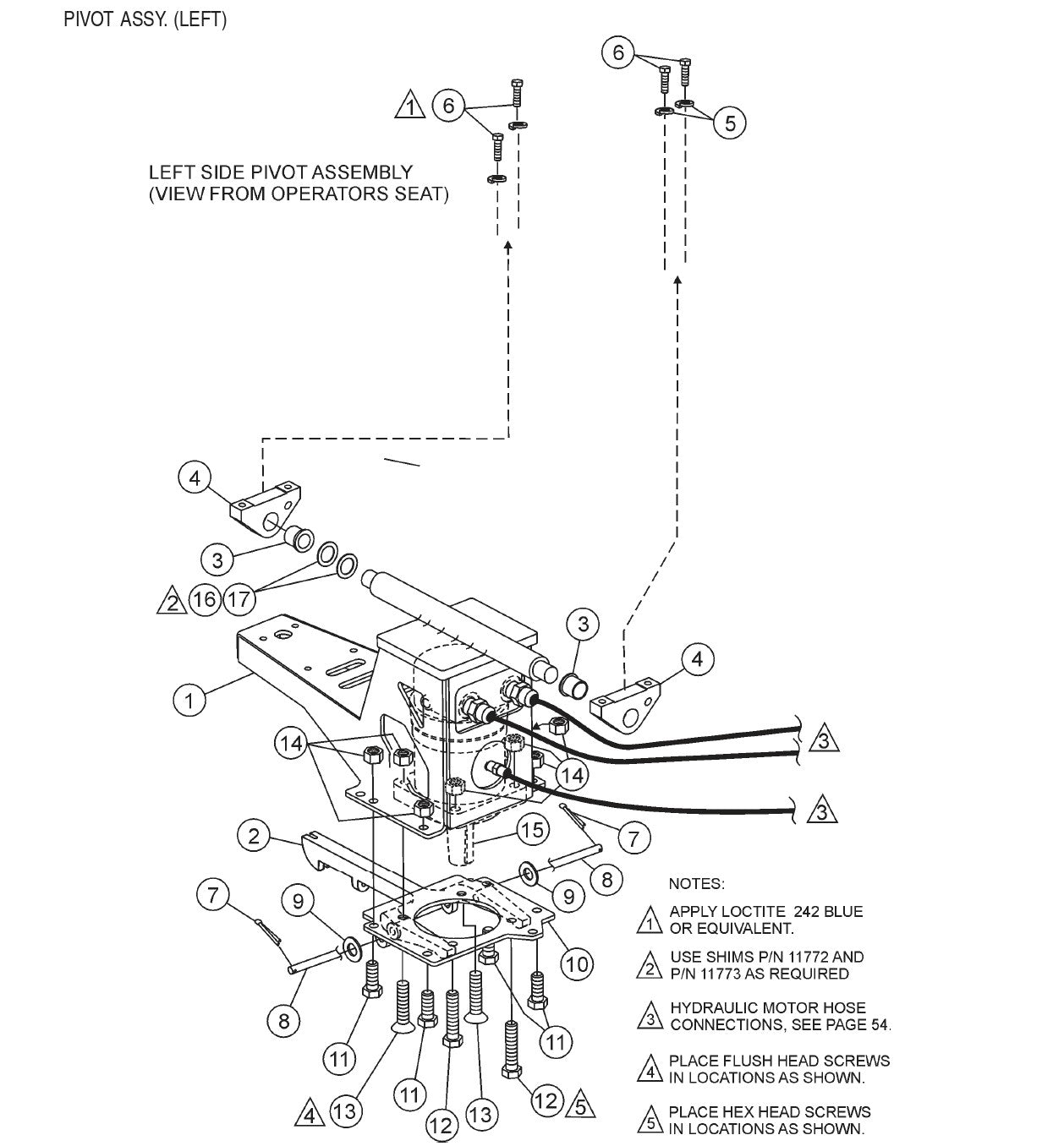 HTH44T— Pivot Assembly (Left) Parts By Multiquip