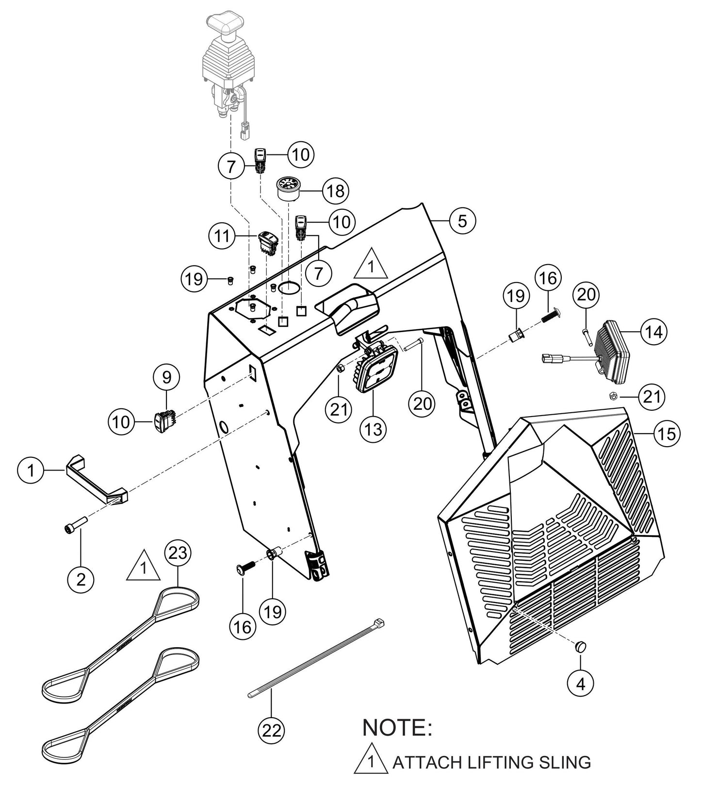HTXG6DF S/N PD2003218 And Above Left Frame Console Assembly Parts