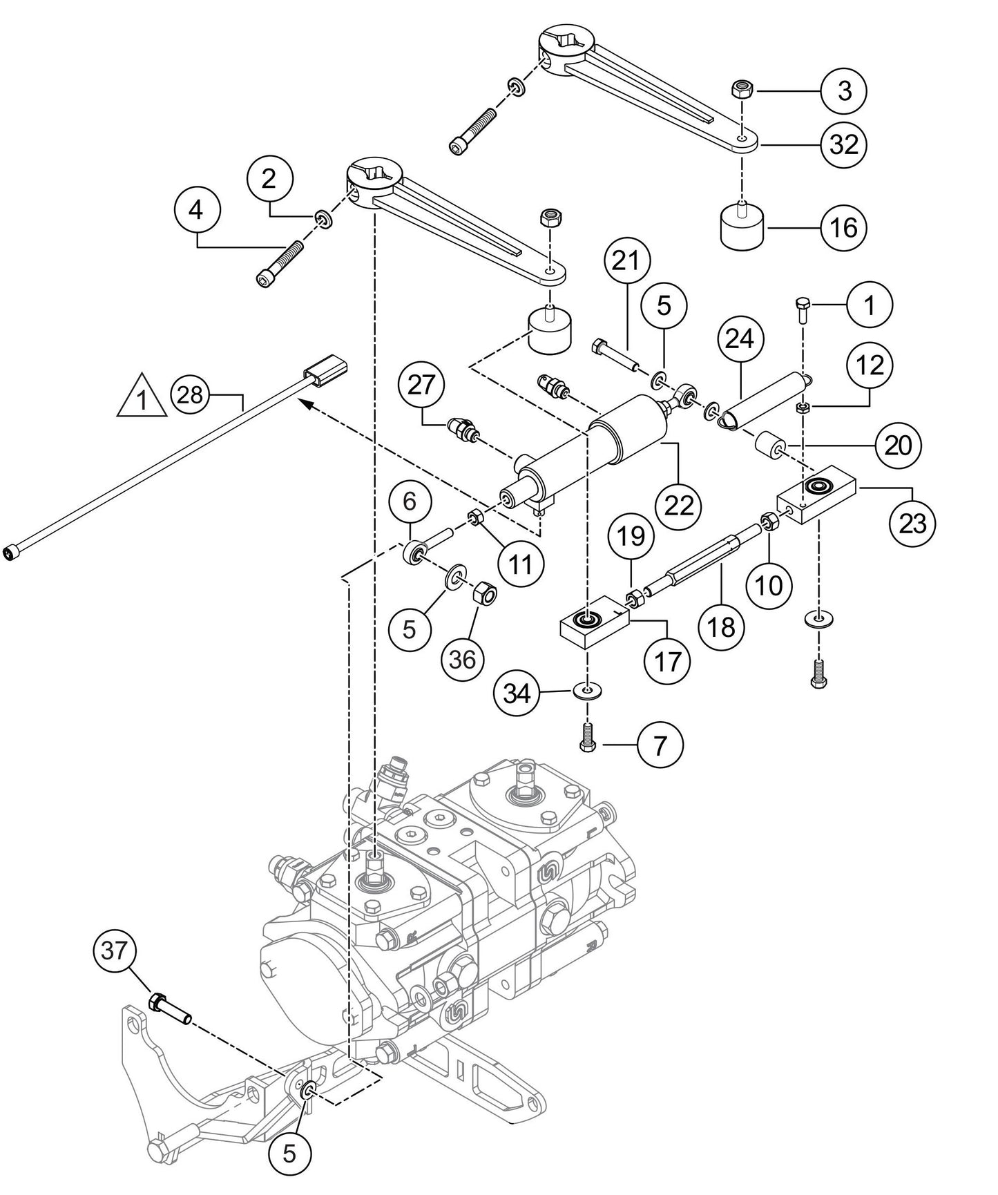 HTXG6DF SN PD2003218 And Above Pump Levers Assembly Parts
