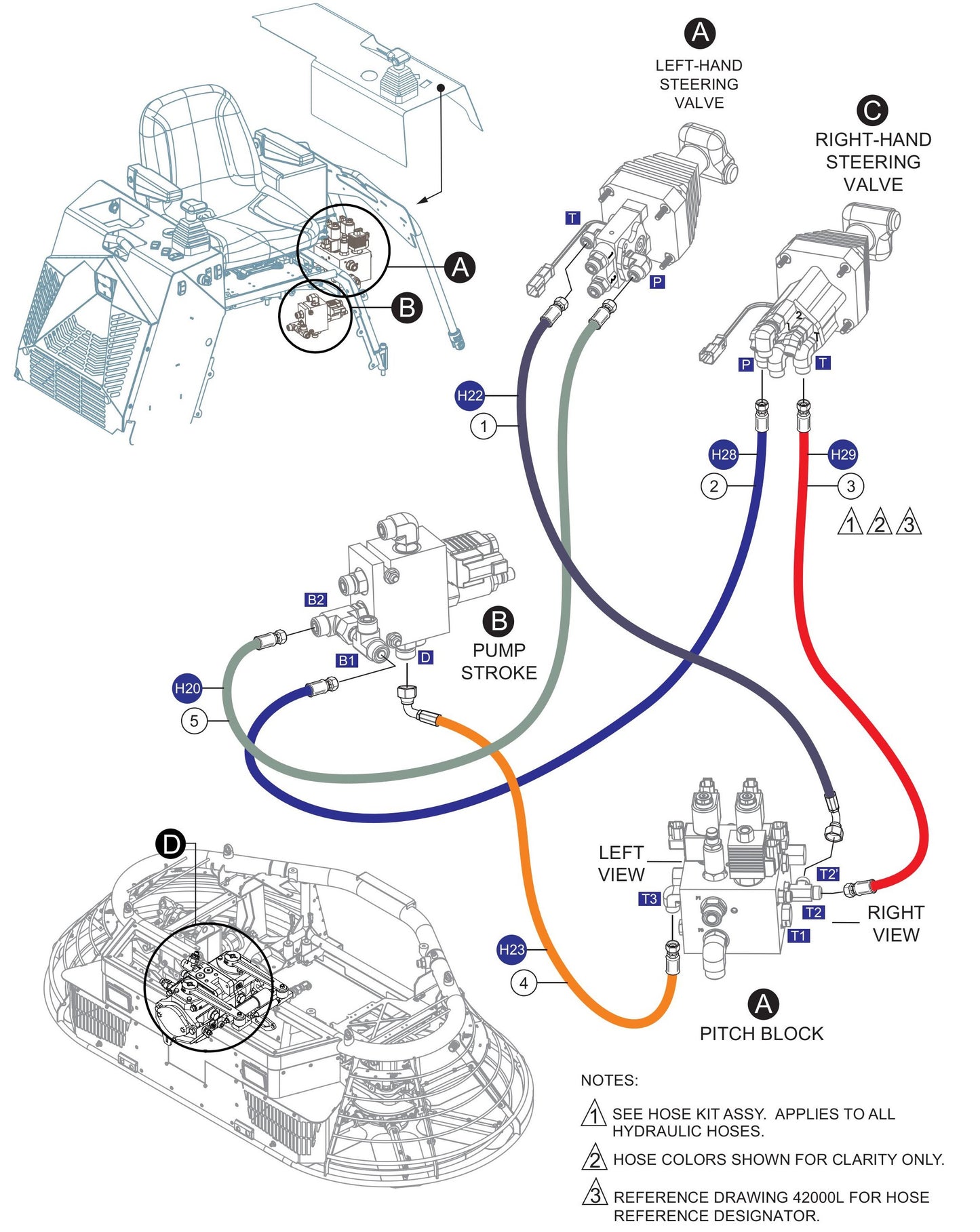 HTXG6DF SN PD2003218 And Above HYD. Hose Assembly (LH-RH Steering Valves #2) Parts