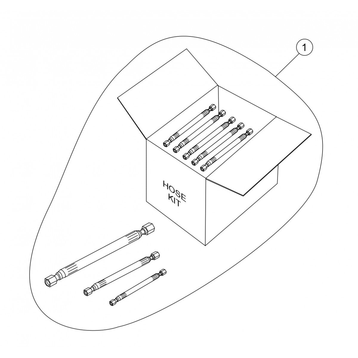 HTXG6DF SN PB2003172 And Below — Hydraulic Hose Kit Assembly Complete Parts