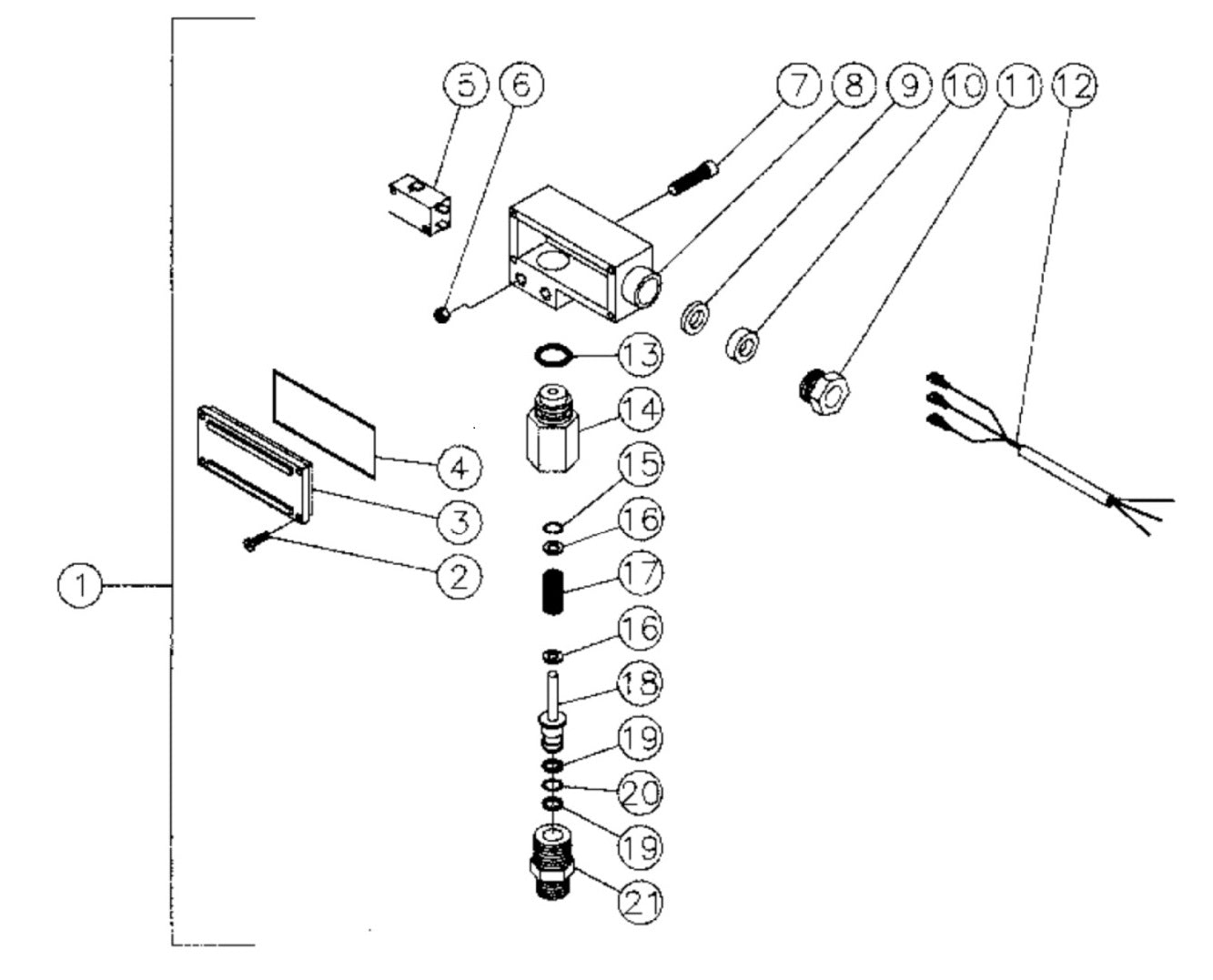 HU-1002-0M12, HU-2004-0M11, HU-3004-0M11, HU-3004-0M31 Pressure Switch Assembly Parts by Mi-T-M