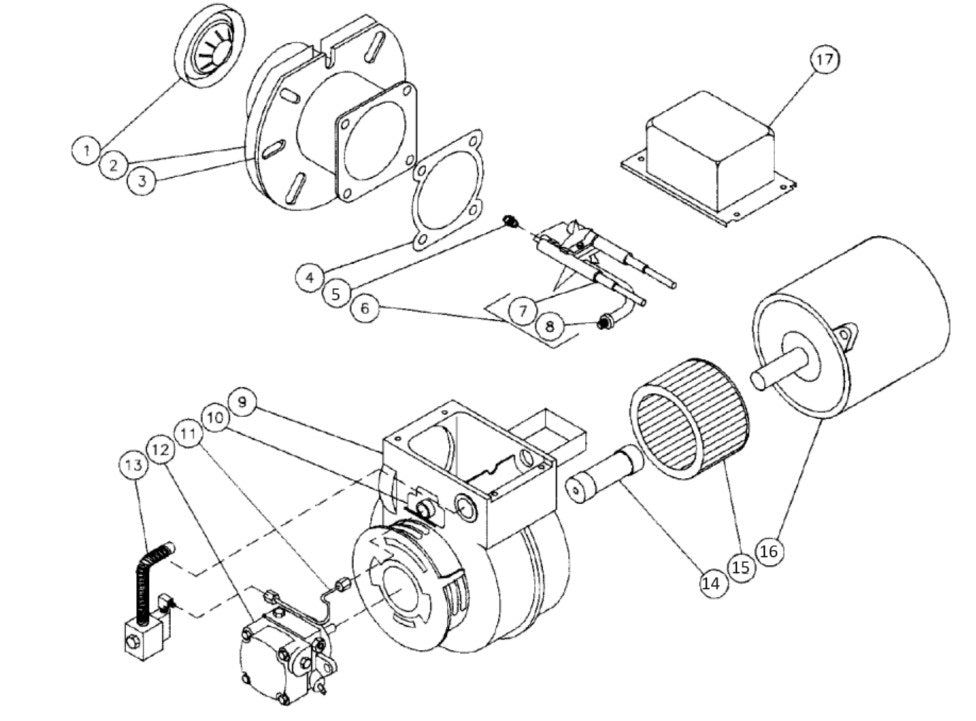 HU-2004-0M11, HU-3004-0M11, HU-3004-0M31 Burner Assembly Parts by Mi-T-M