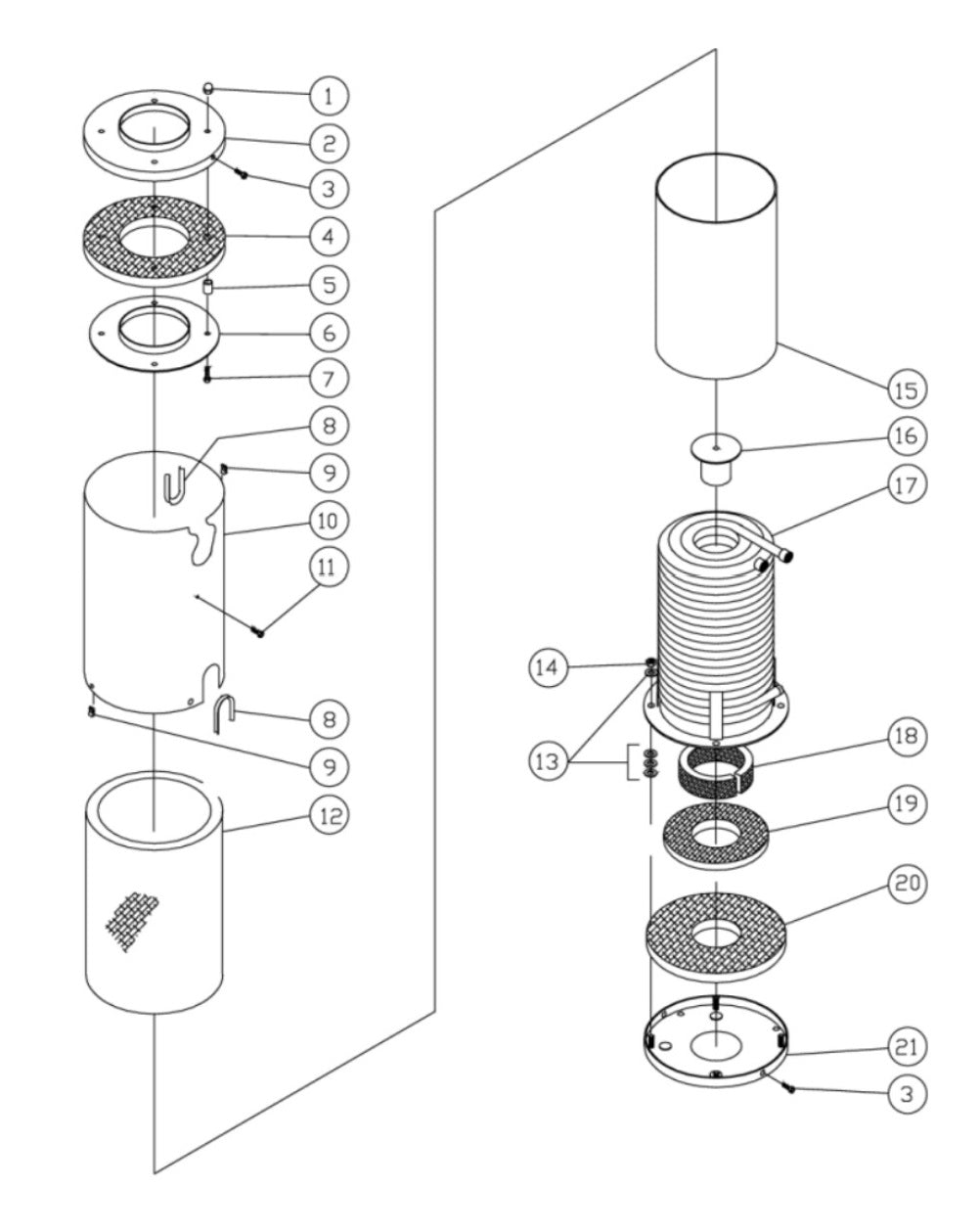 HU-2004-0M11, HU-3004-0M11, HU-3004-0M31 Boiler Assembly Parts by Mi-T-M