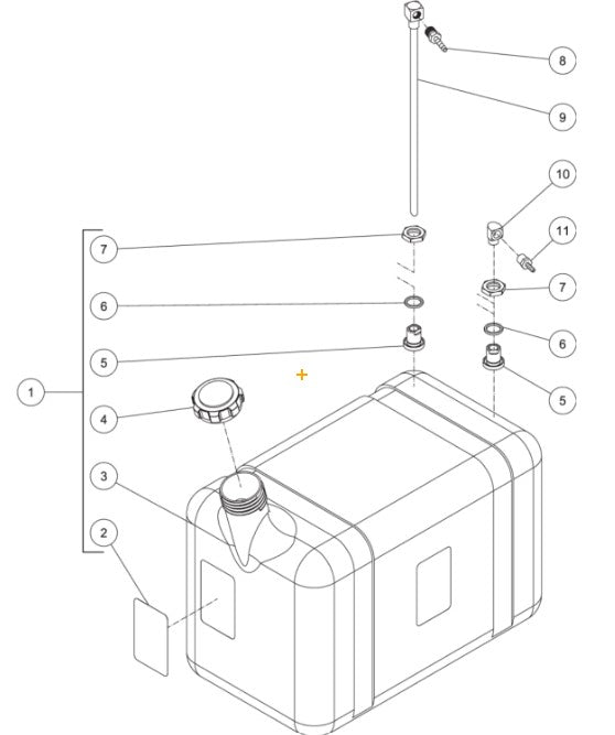 HVS-3006-0B7G, HVS-3006-0R7G, HVS-3008-0B7G, HVS-3505-0B7G, HVS-4005-0B7G Diesel Fuel Tank Assembly Parts by Mi-T-M