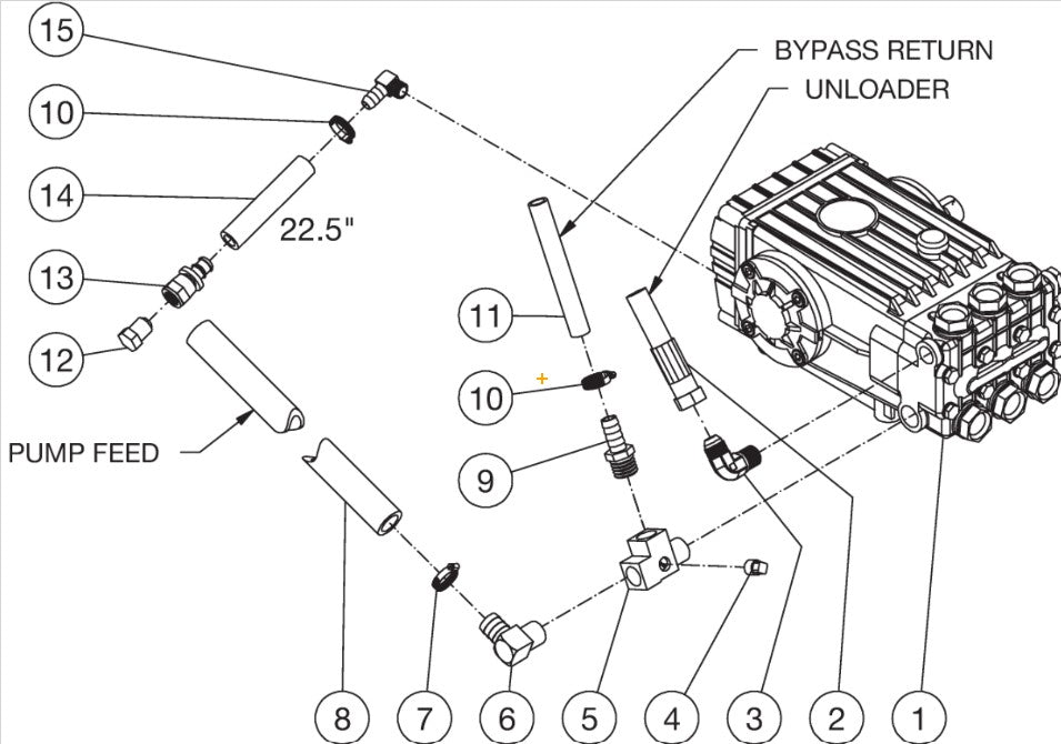 HVS-3006-0B7G (sn:0-15160030), HVS-3505-0B7G/0H6G, HVS-3506-0H6G Pump Plumbing Assembly  Parts by Mi-T-M