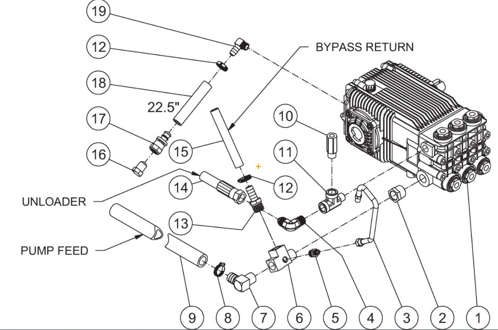 HVS-3006-0B7G/0R7G (sn:15160031-99999999), HVS-3008-0B7G/0H6G/0K6G/1H6G Pump Plumbing Assembly Parts by Mi-T-M