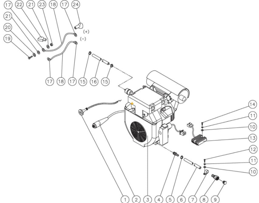 HVS-3506-0H6G Engine Assembly  Parts by Mi-T-M