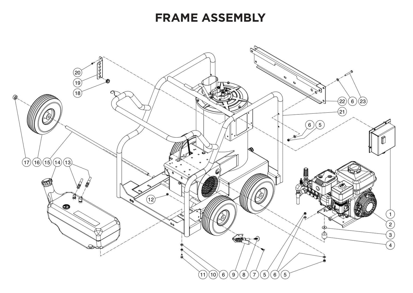 BE HW2765HAD Frame Assembly Parts by BE Power Equipment