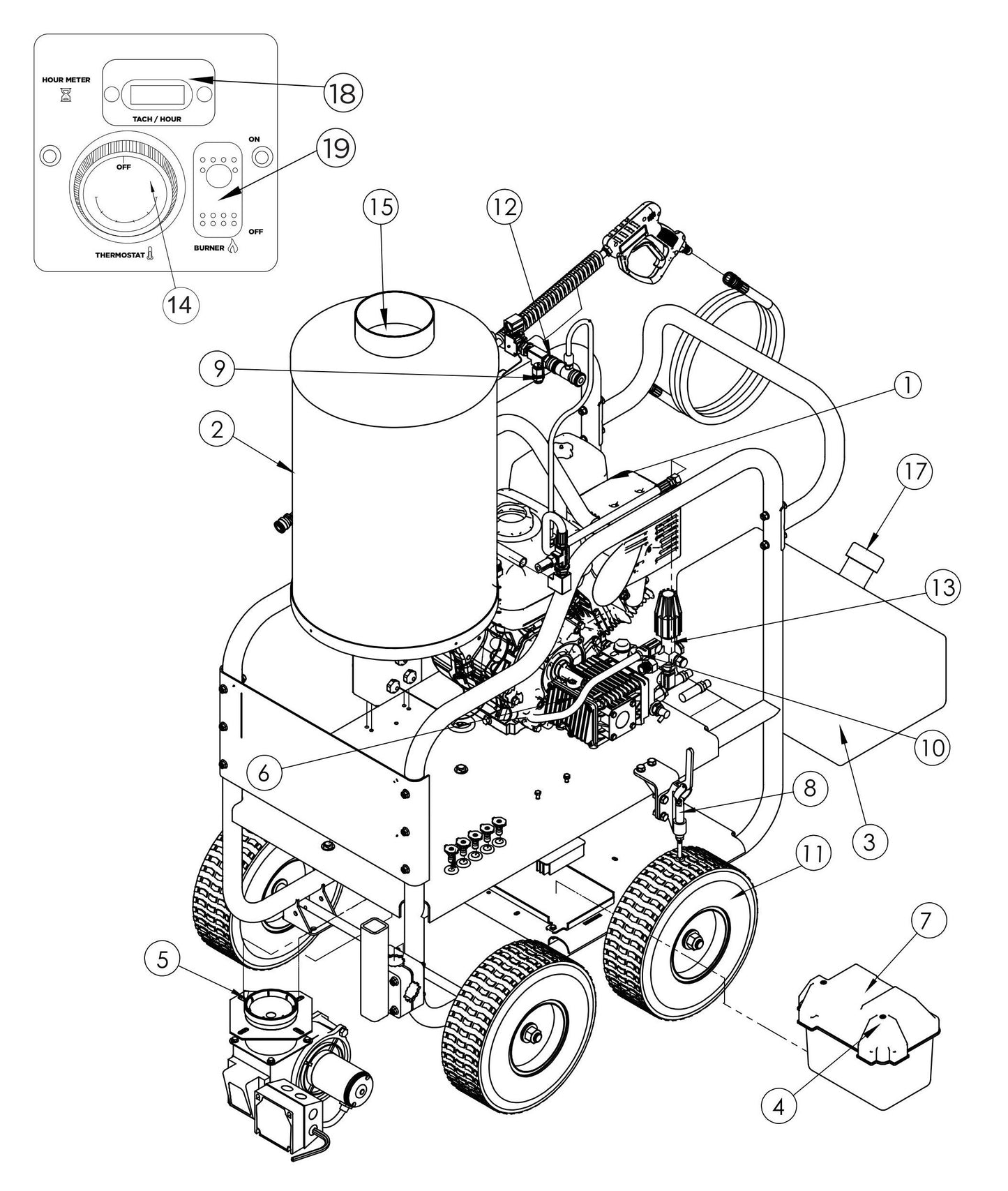 BE HW4214VA Pressure Washer Wheel, Foot and Handle Kit Parts by BE Power Equipment