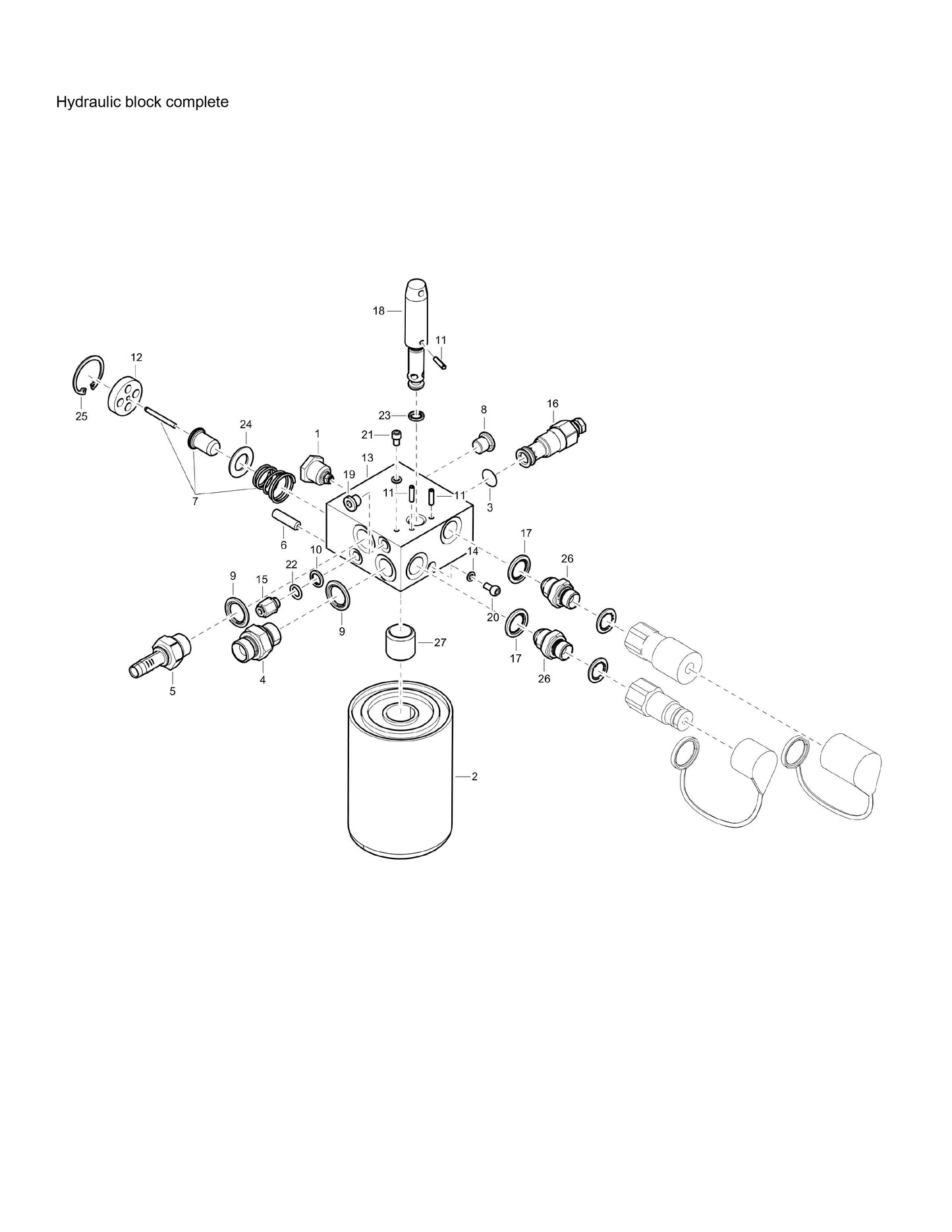 PAC E 6 s/n BGF000001 Hydraulic Power Pack Hydraulic Block Complete Assembly Parts By Chicago Pneumatics