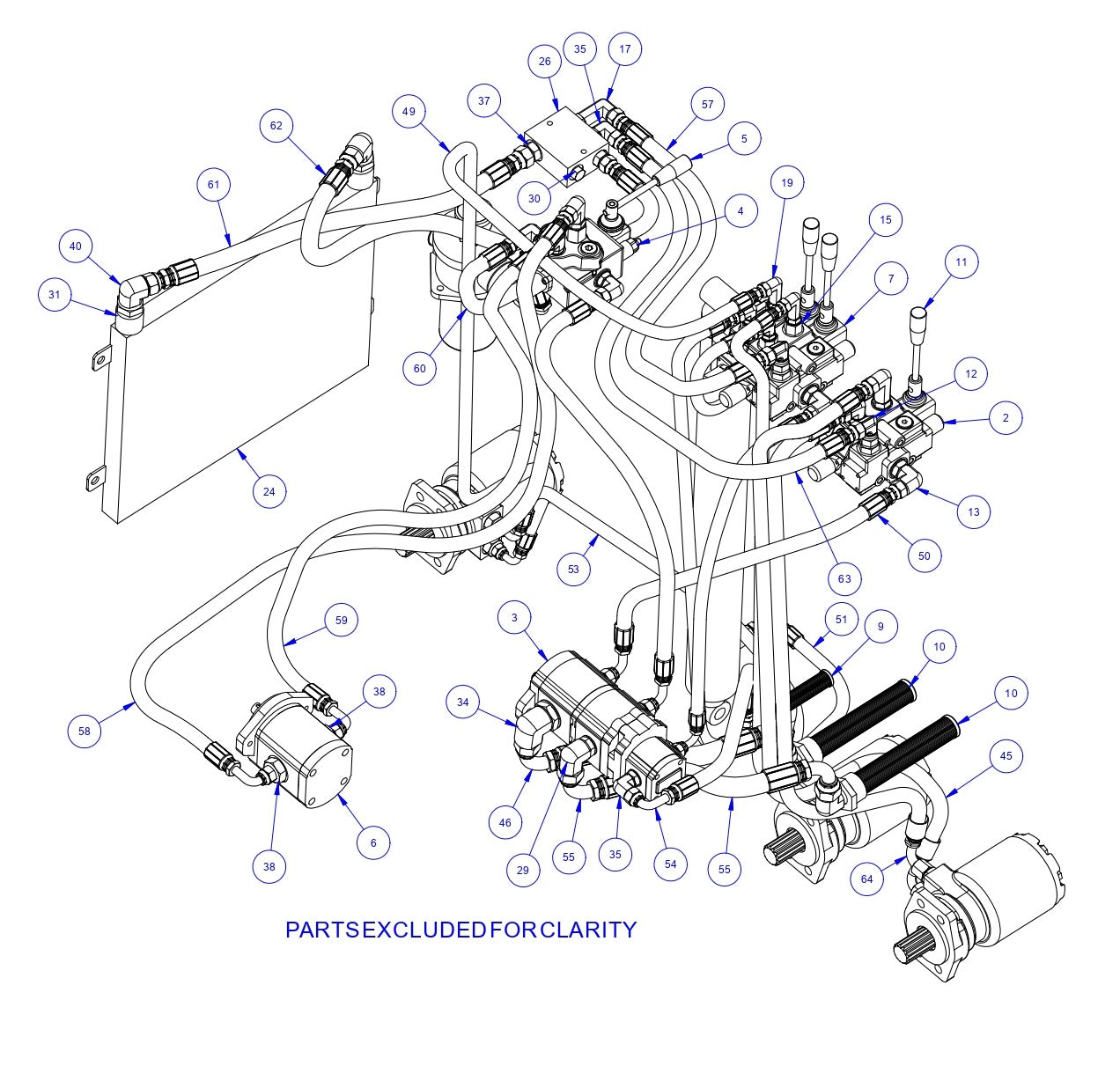 TRTP150B Triple Roller Tube Pavers Hydraulic Assembly Parts -4 by Allen Engineering