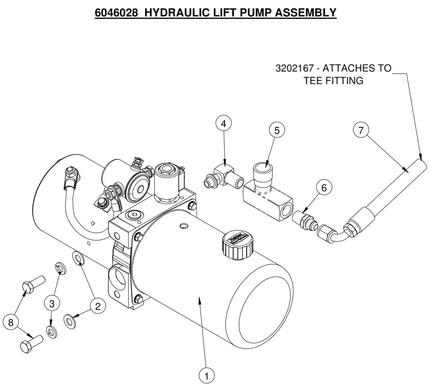 CC7874XL Hydraulic Lift Pump Assembly