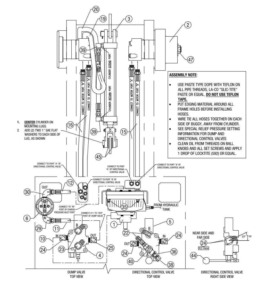 AW16-K, AW21-K, AW16-H, AW21-H, AW16-P Hydraulic System (Kohler Engine) Assembly Parts By Allen Engineering
