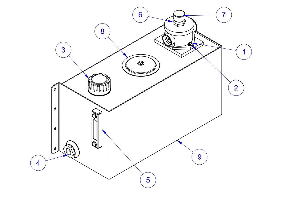 VLP3036 Hydraulic Tank Assembly Parts by Allen Engineering
