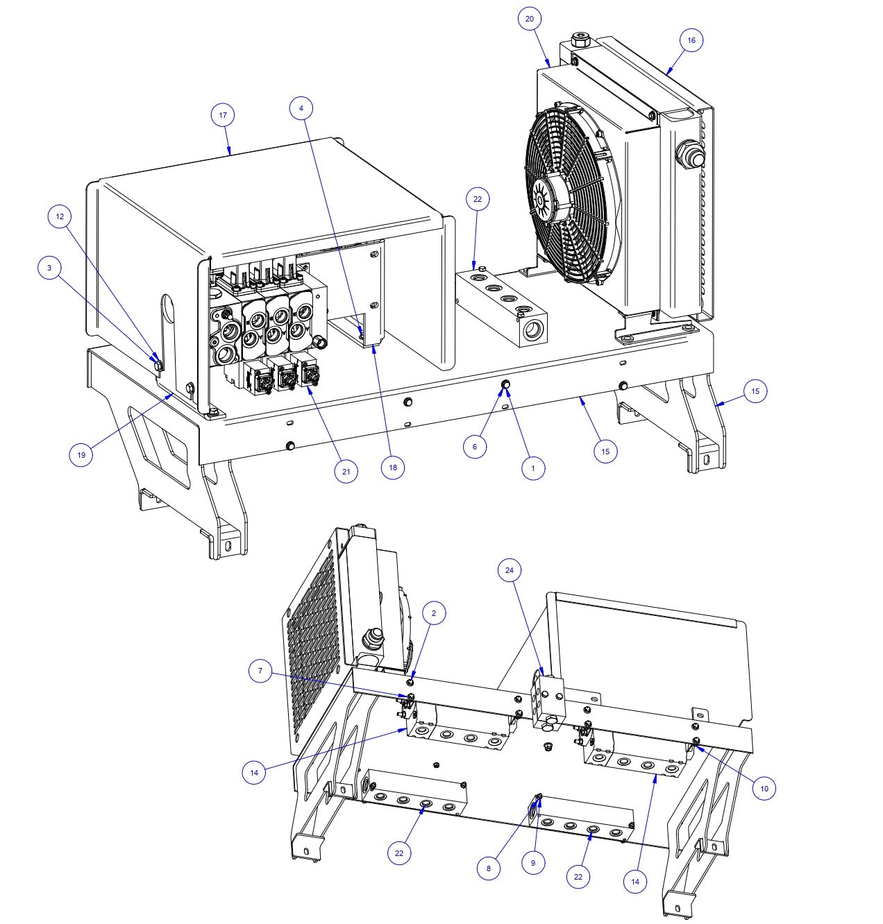 TRTP275 Triple Roller Tube Pavers Hydraulic Tray Assembly Parts by Allen Engineering
