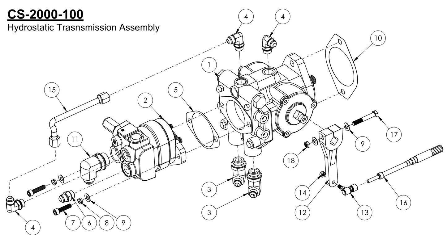 CS-2000-100 Hydrostatic Transmission Assembly