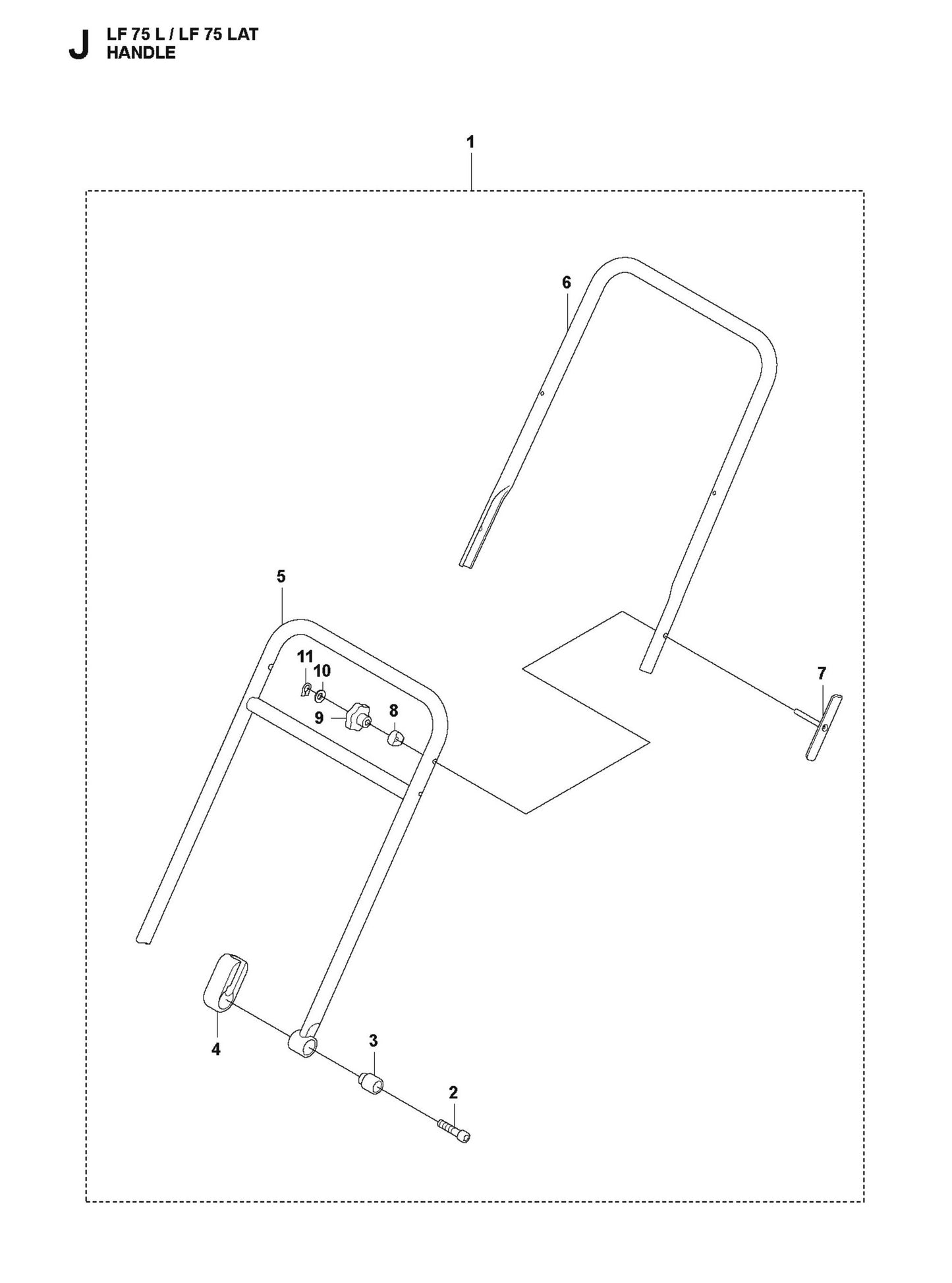 Handle Parts For LF 75 LAT By Husqvarna