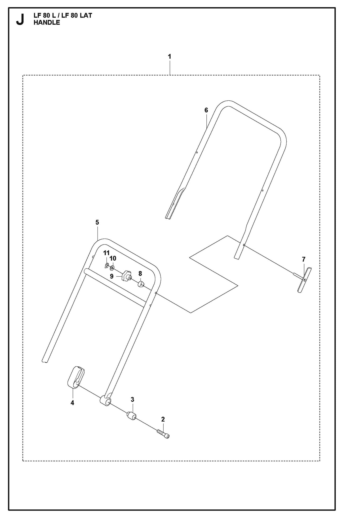 Handle Parts For LF 80 L By Husqvarna