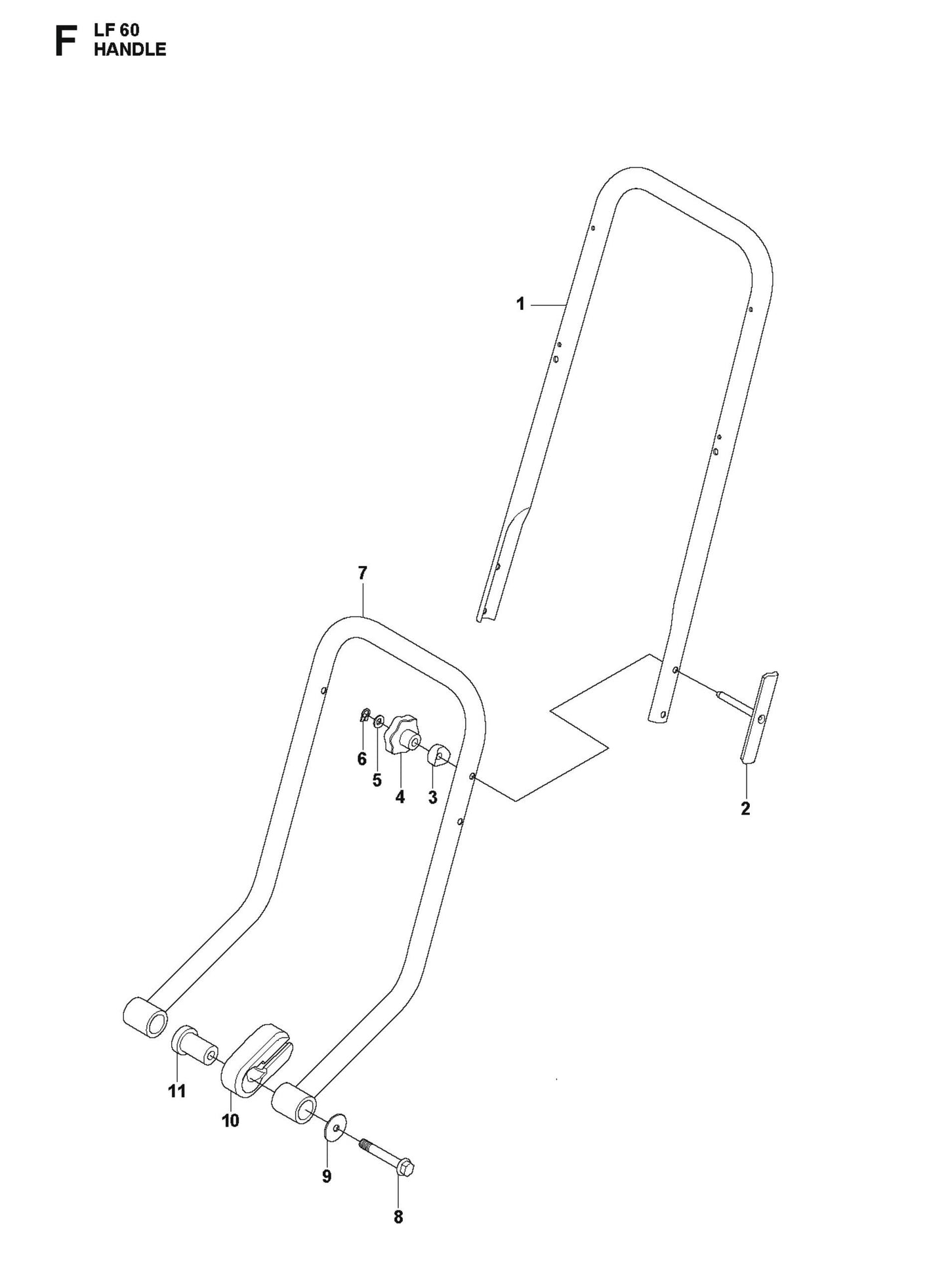 Handle Parts For LF 60 LAT By Husqvarna