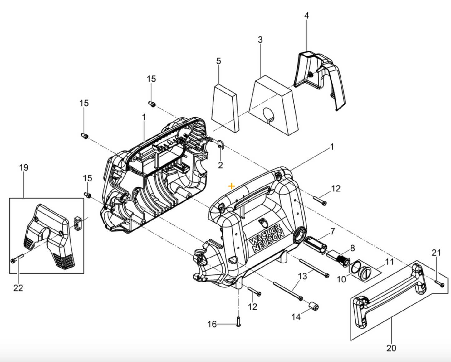 Housing Assembly Parts for M3000 120V Concrete Vibrators