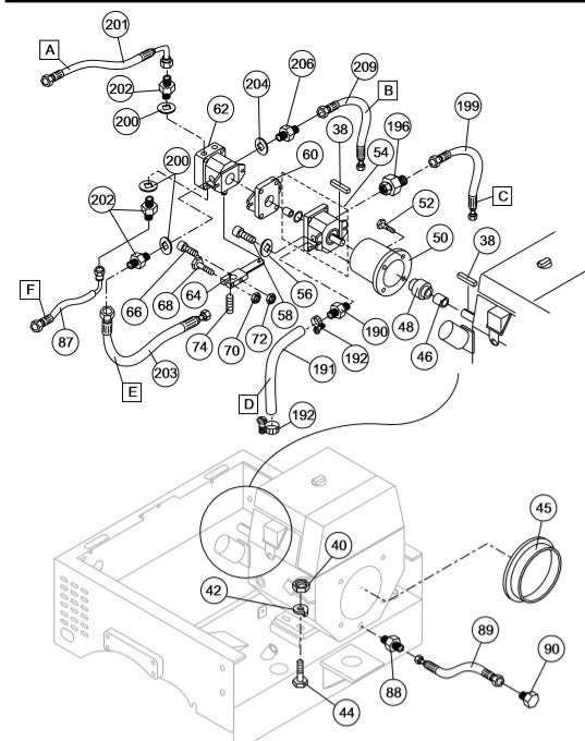 AR13HA Hydraulic Drive Pump Assy. Parts By Multiquip