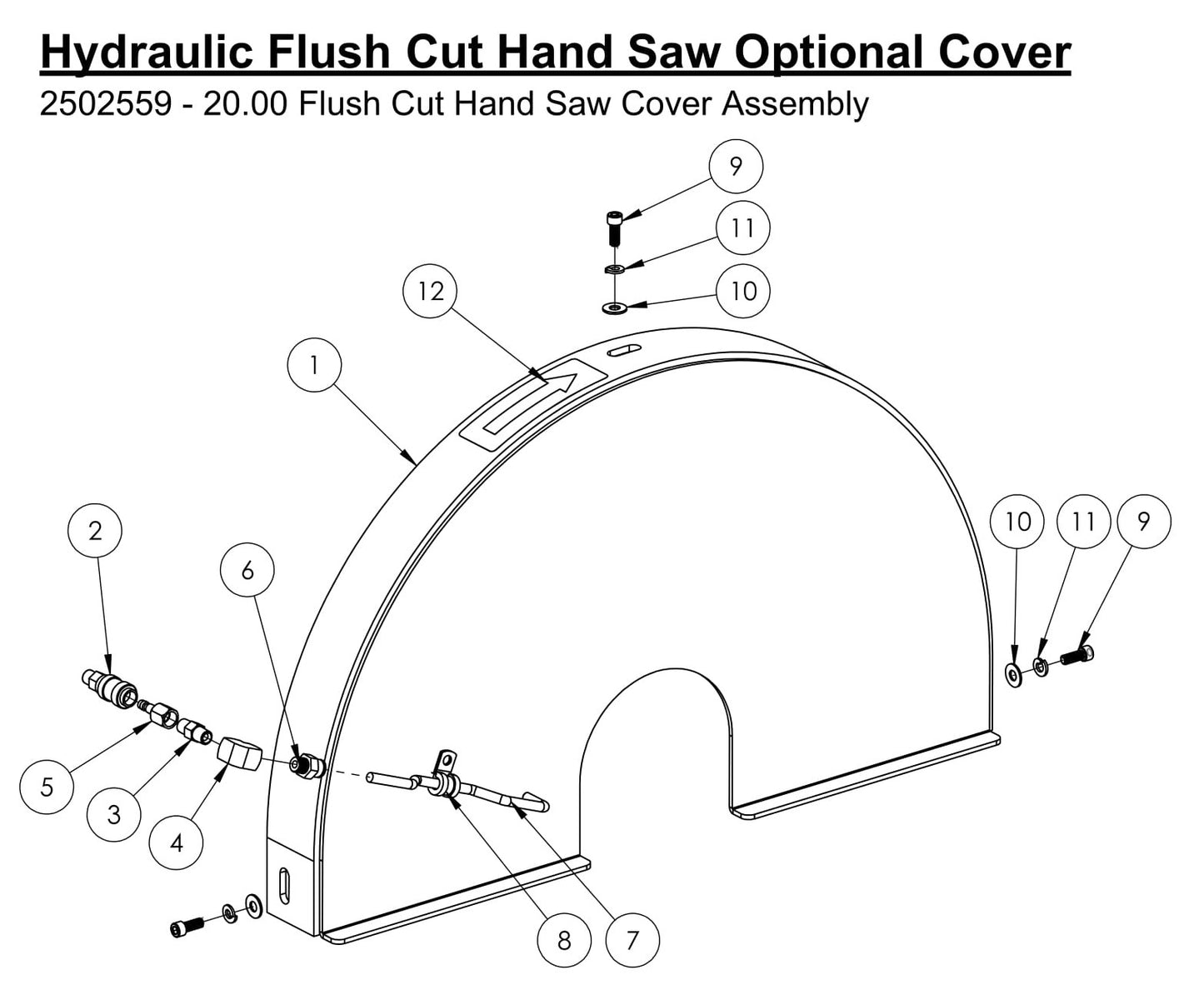 HS-20-F-15 Hydraulic Flush Cut Hand Saw Optional Cover