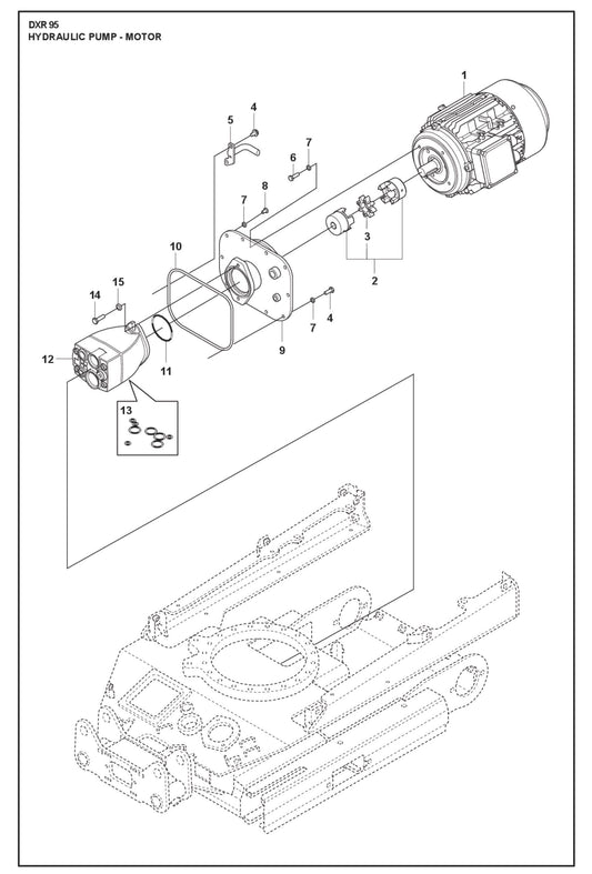 Hydraulic Pump Motor Parts for DXR 95 By Husqvarna