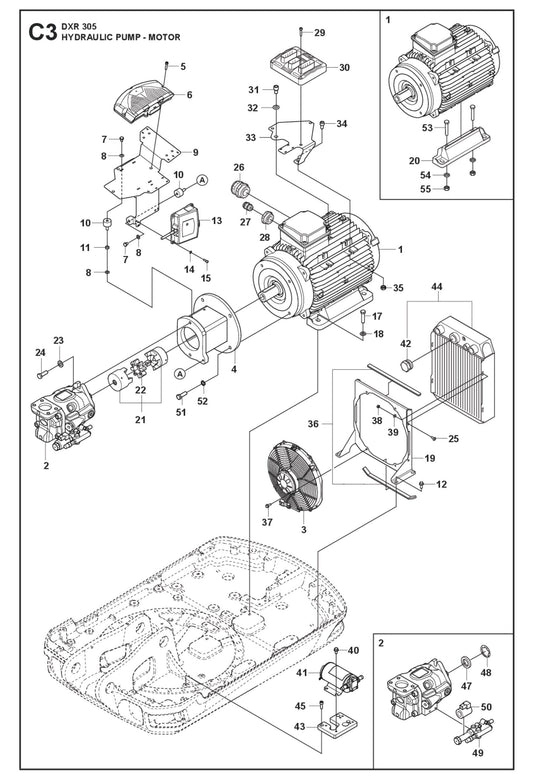 Hydraulic Pump Motor Parts for DXR 305 By Husqvarna