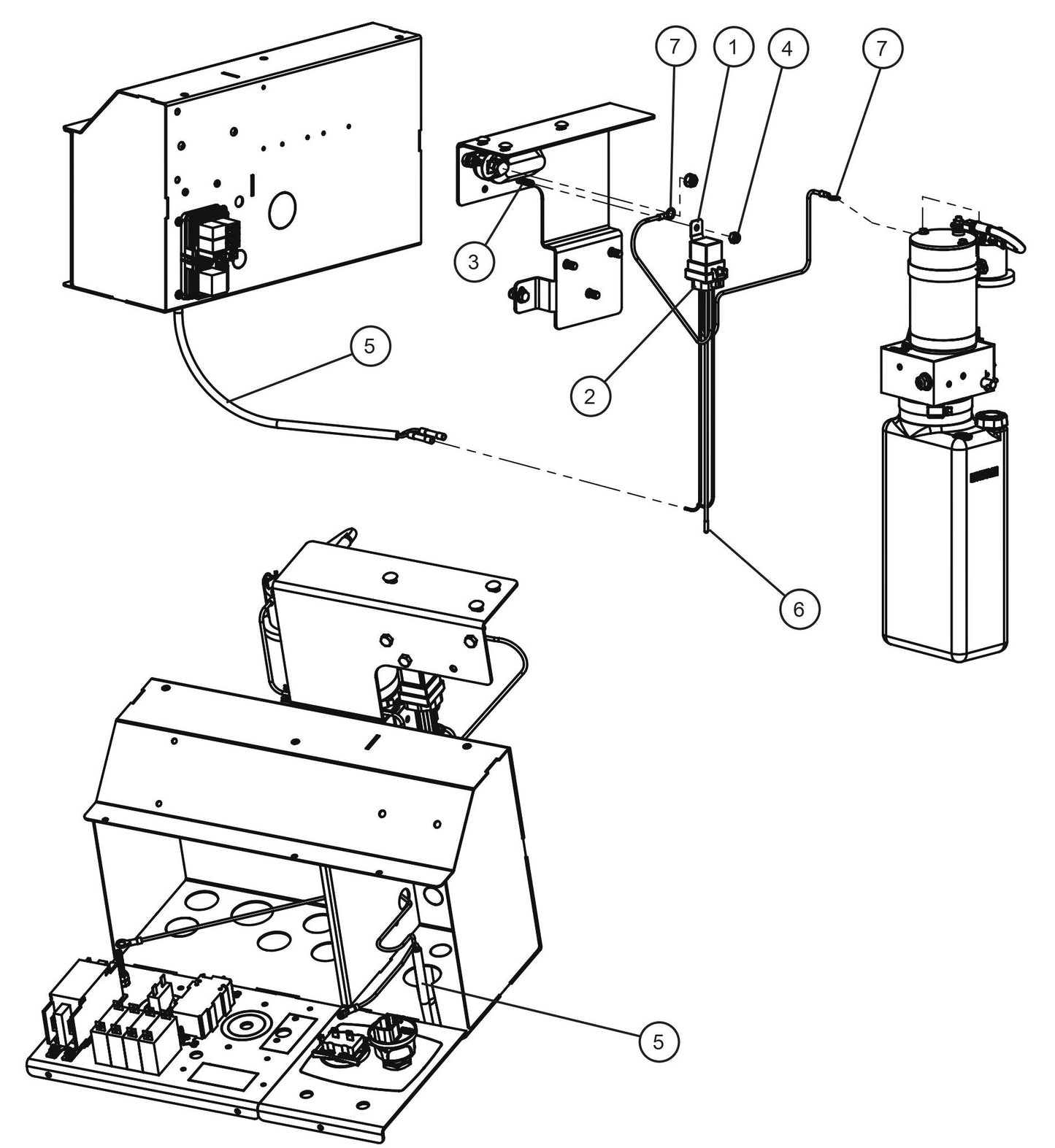 CE V-Series Night Lite Pro II Hydraulic Pump to Key Switch Relay Parts By Allmand