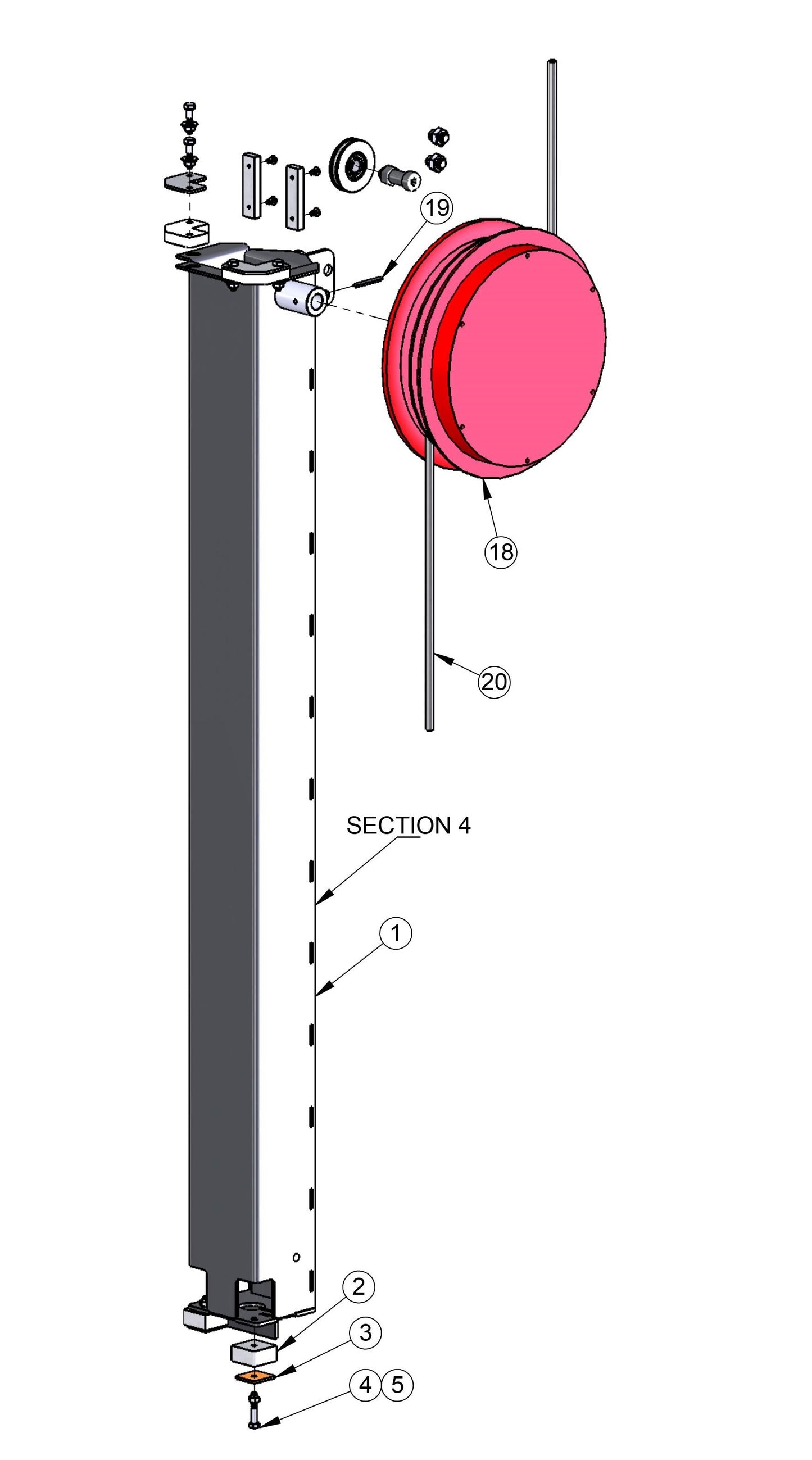 V-Series Maxi-Lite 7.5-8KW-Hydraulic Tower Section 4 Parts By Allmand
