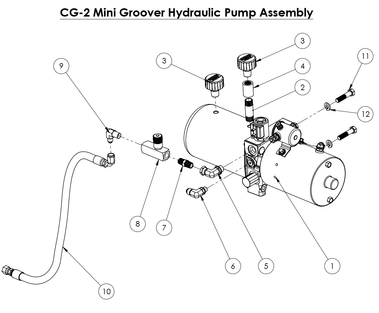 CG-2 (Electric) Mini Groover Hydraulic Pump Assembly