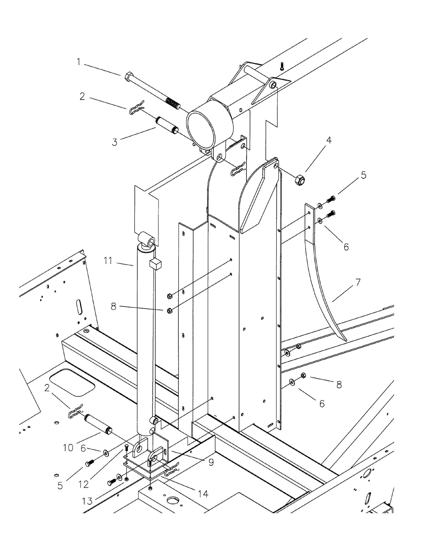 Maxi-Lite 15330 and 20330-Hydraulic Tower Support Assembly Parts By Allmand