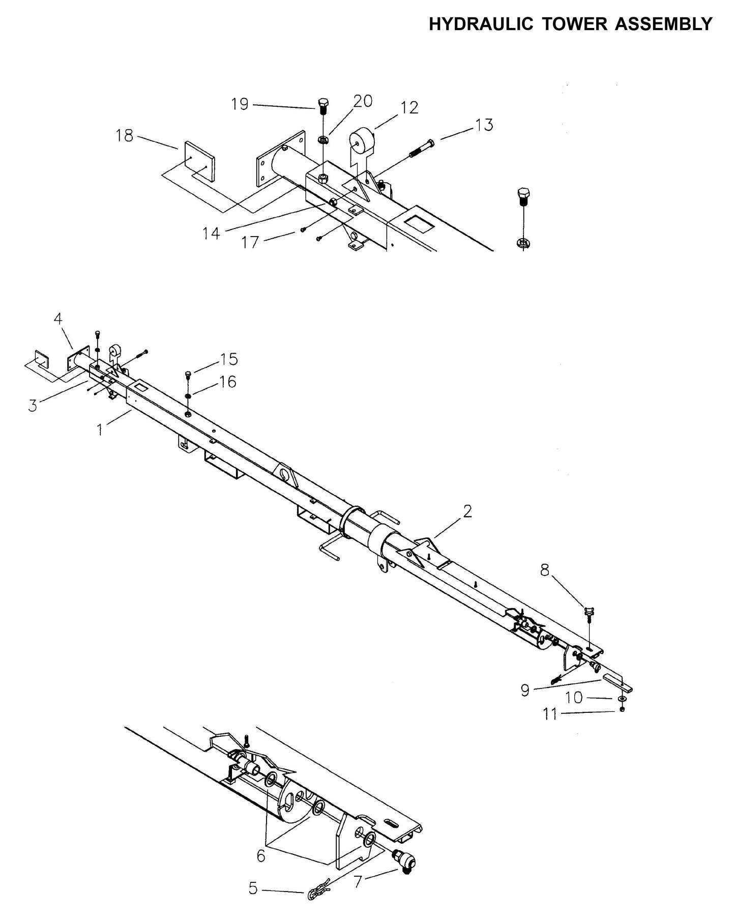 Maxi-Lite 15330 and 20330-Hydraulic Tower Assembly Parts By Allmand